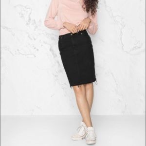 & Other Stories Distressed Denim Pencil Skirt